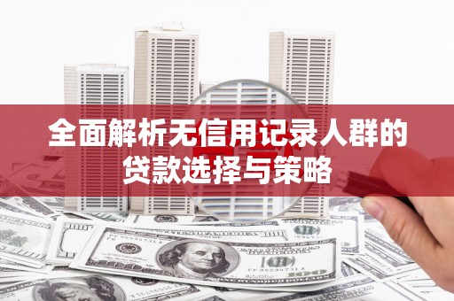呼图壁全面解析无信用记录人群的贷款选择与策略